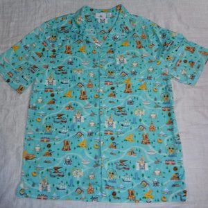 Disney Park Life Disneyland California Adventure DCA Button Shirt Size  Medium